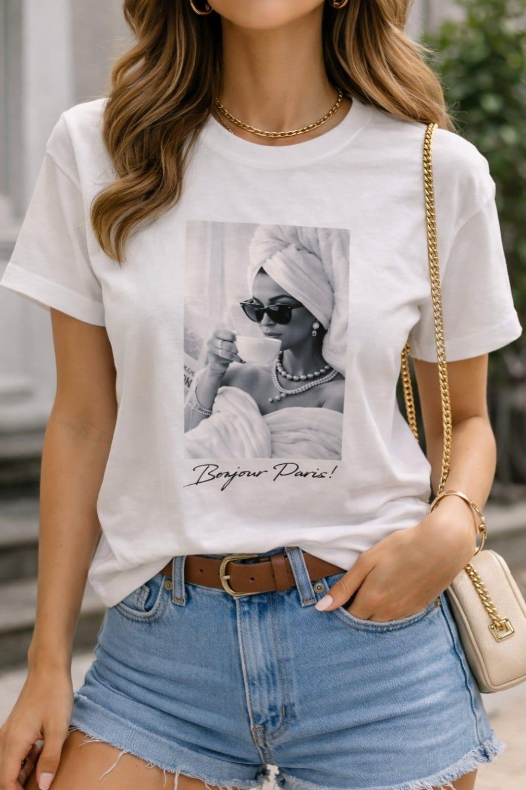 Biała Bluzka T-shirt Nooda z Aplikacją