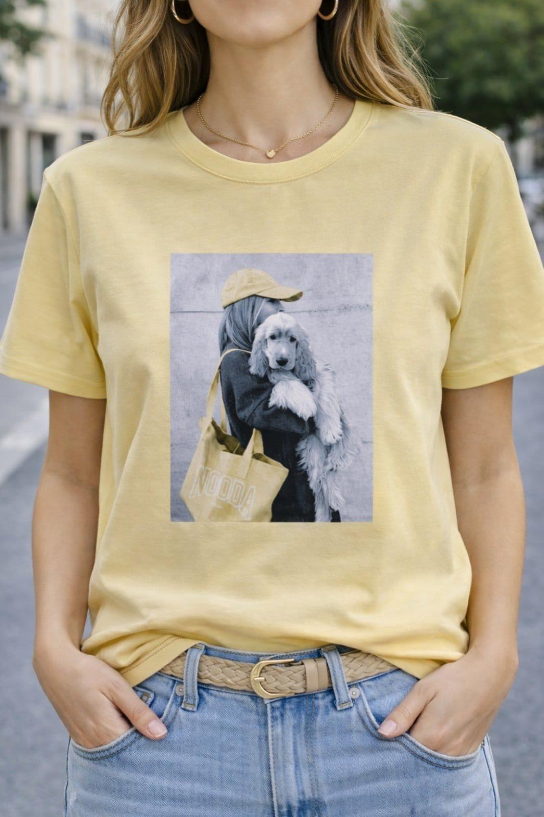 Bananowa Bluzka T-shirt Nooda z Aplikacją