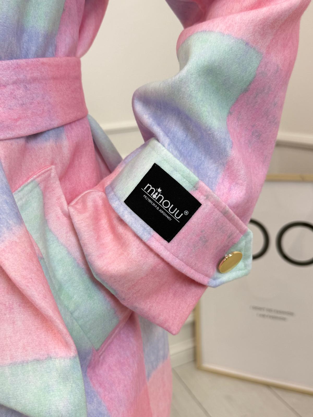 Przejściowy Płaszcz Minouu Różowo Błękitny #2