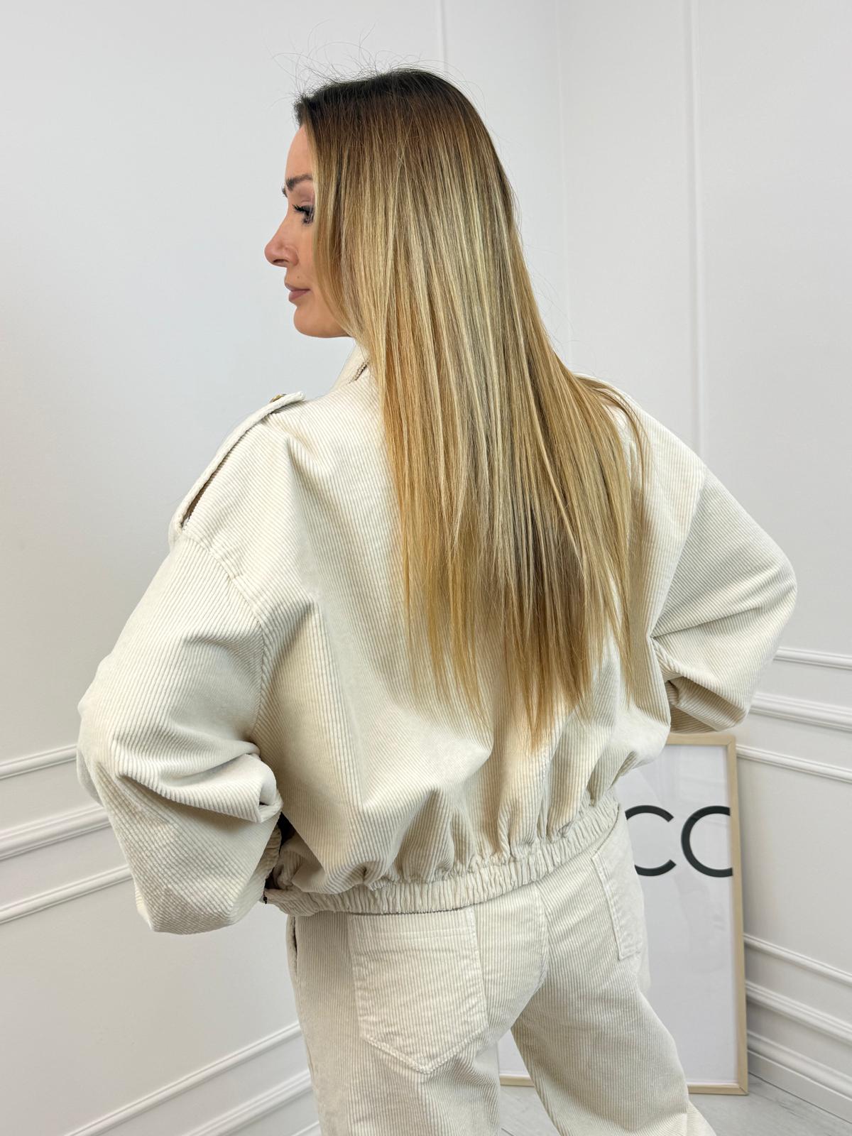 Sztruksowa Kurtka Lili Beżowa