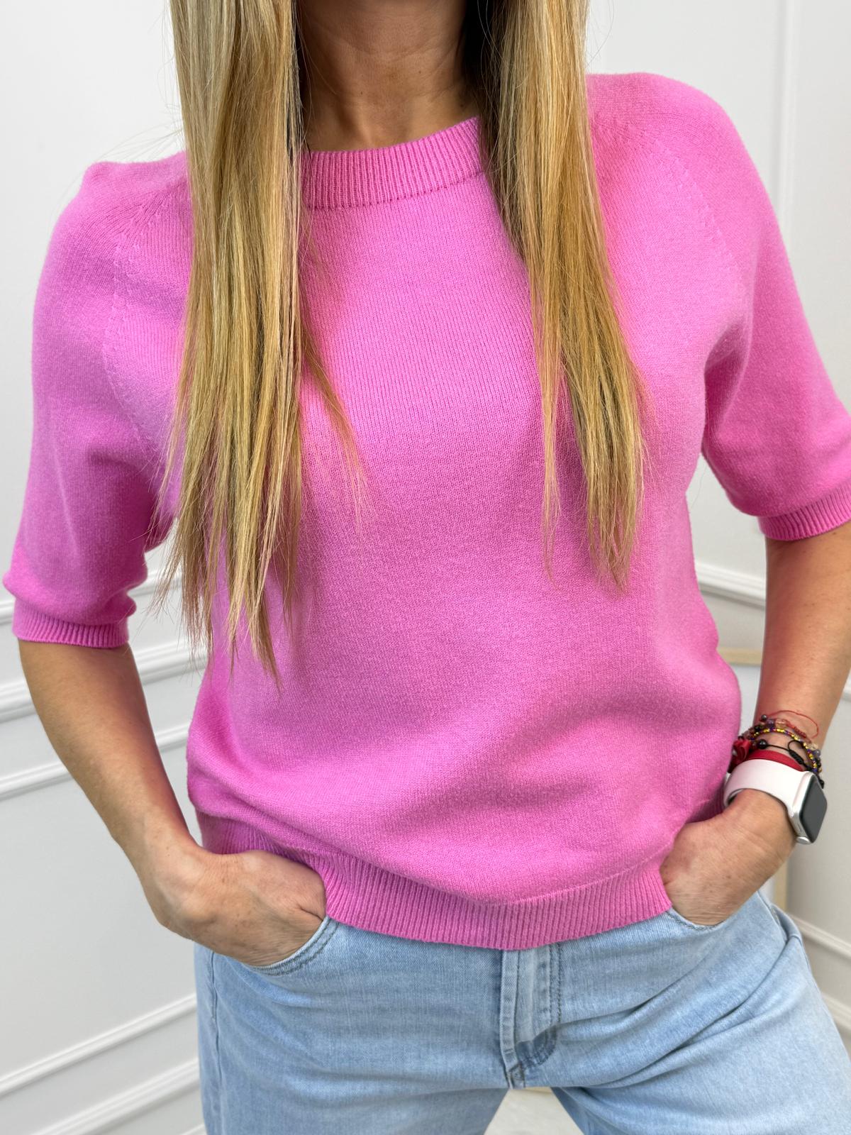 Różowy Wiskozowy Sweterek