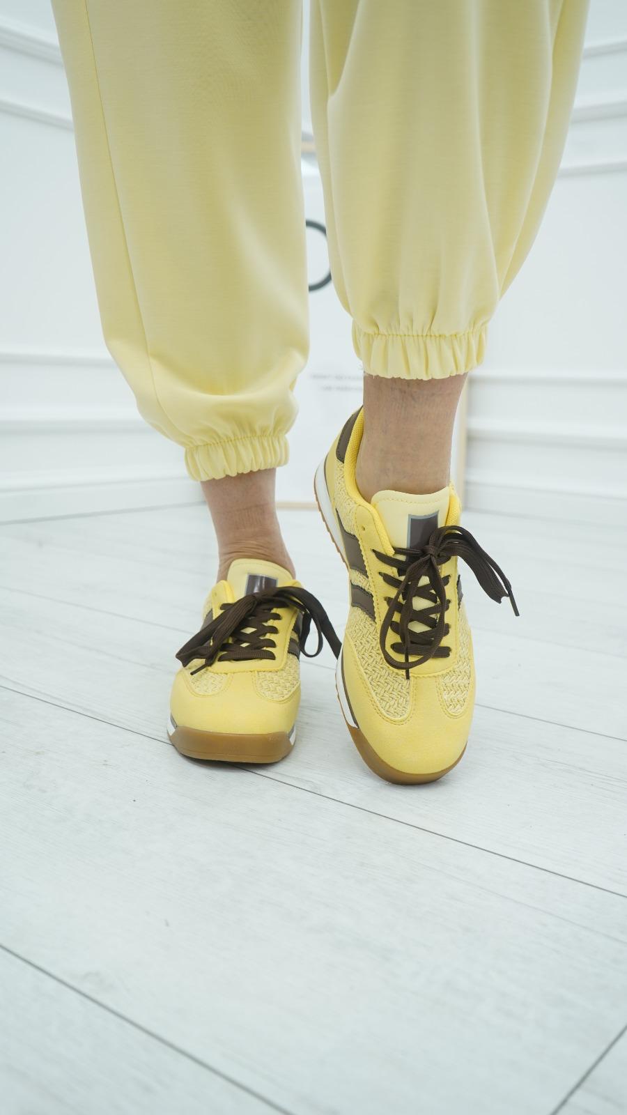 Żółte Buty Sneakersy