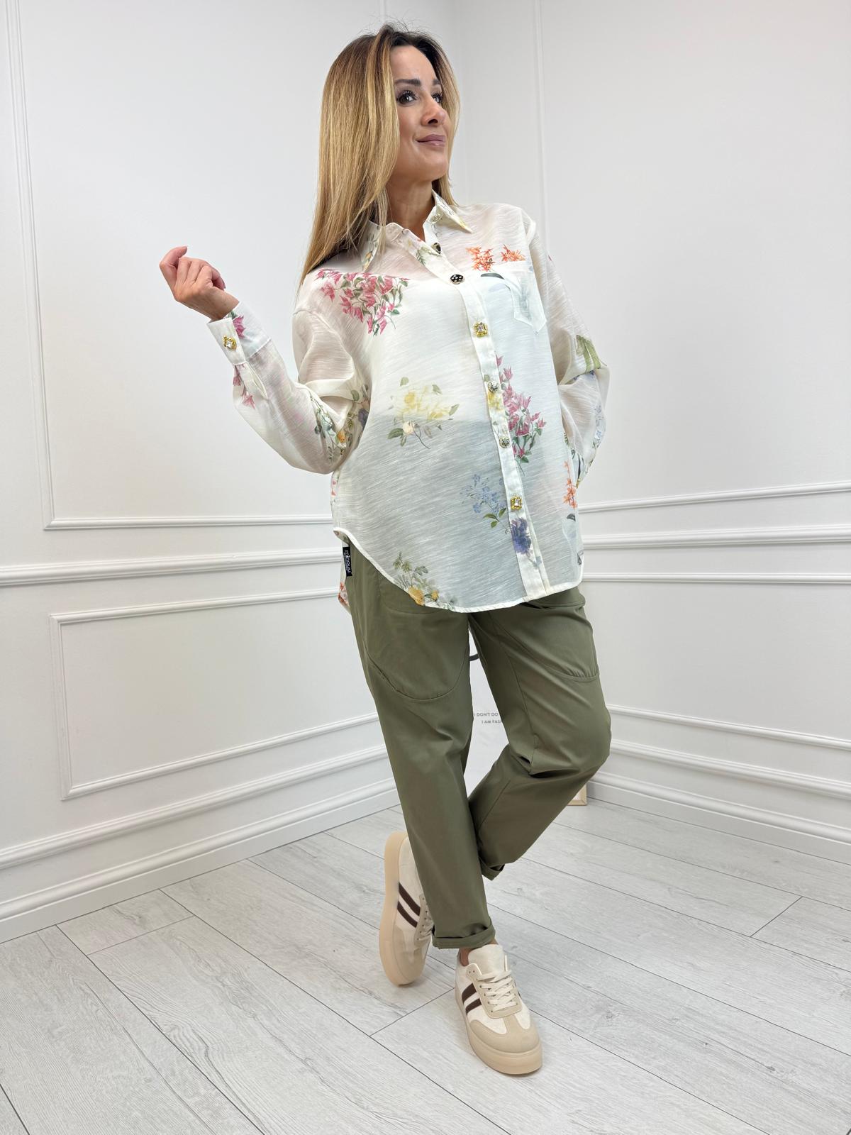  Spodnie Minouu Dwie Kieszenie Kolor Kamienny