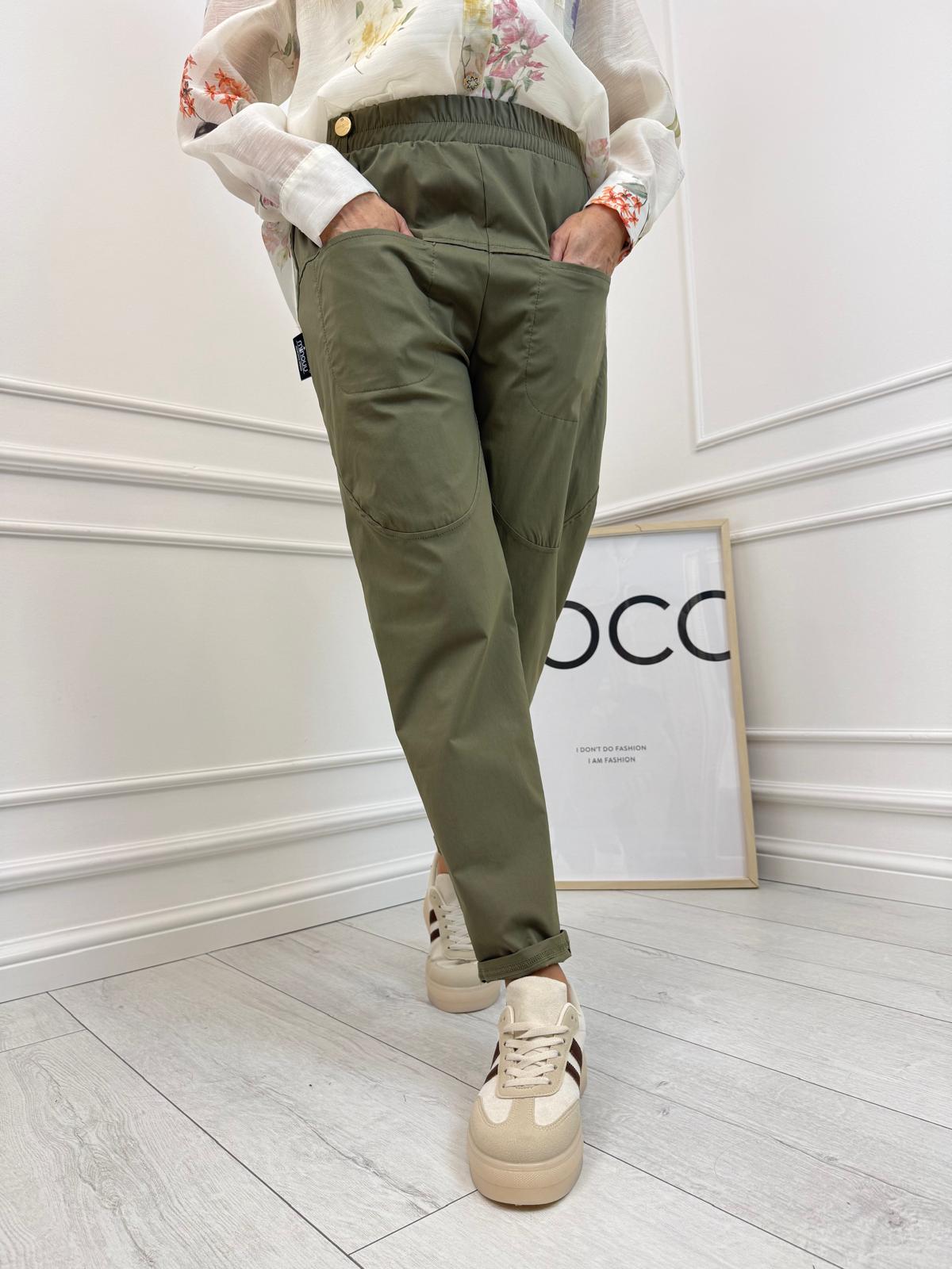  Spodnie Minouu Dwie Kieszenie Kolor Kamienny