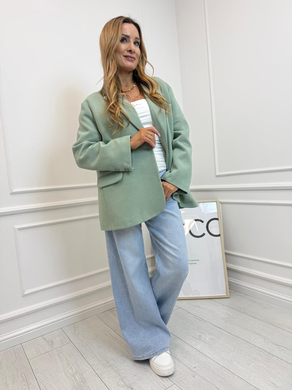  Damska Marynarka BLM Oversize Kolor Matcha 