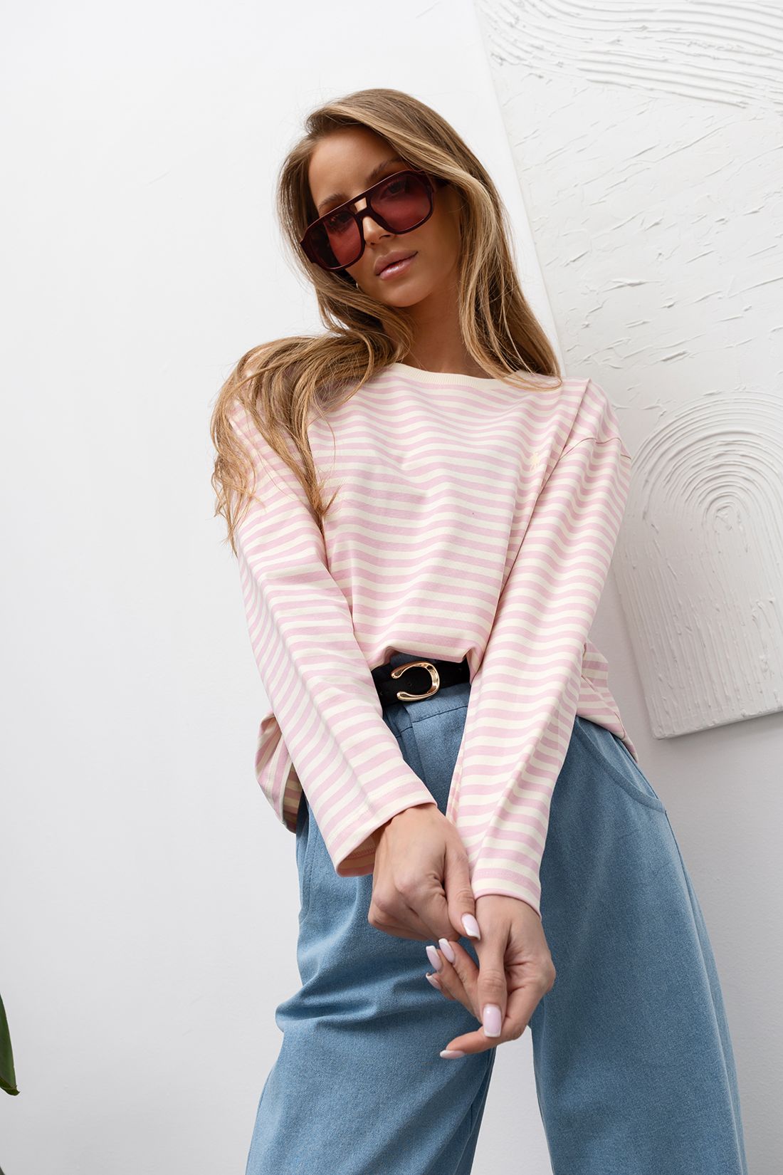 Bluzka Xana z Konikiem Różowy z Ecru