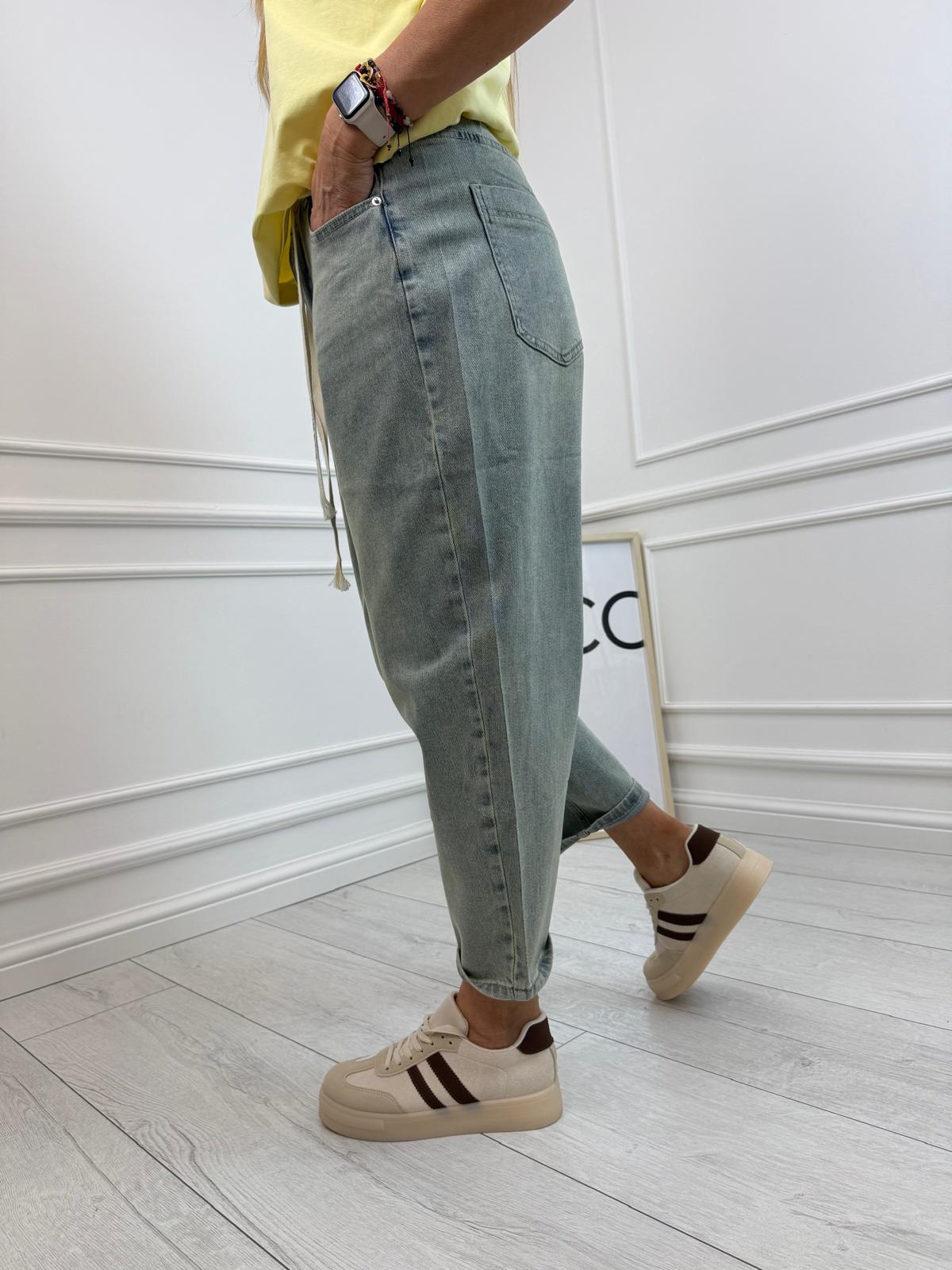 Spodnie Jeans Baloon Dekatyzowane Antyczny Beż