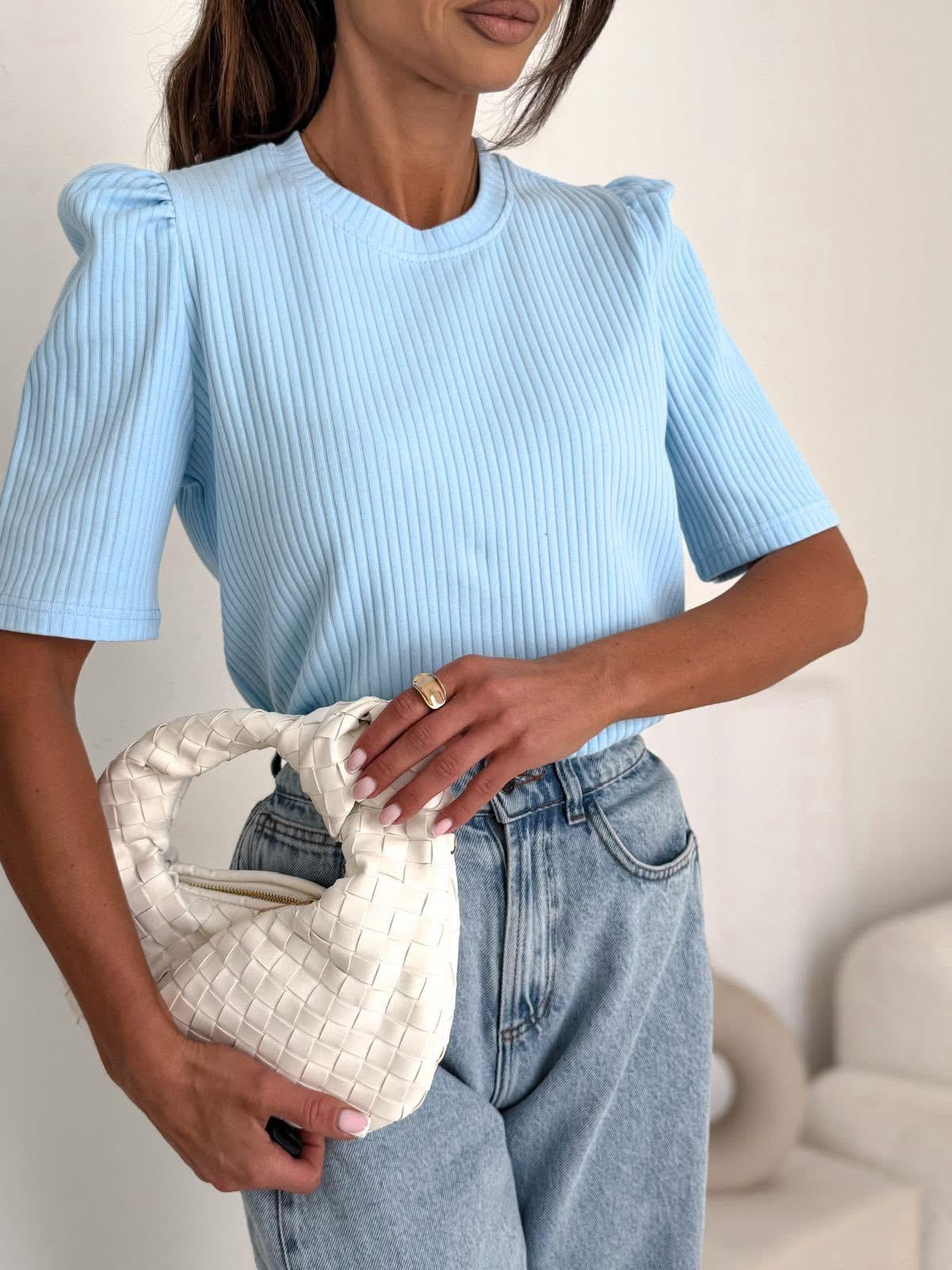 Bluzka z Bufiastym Rękawkiem Bocca Błękitna