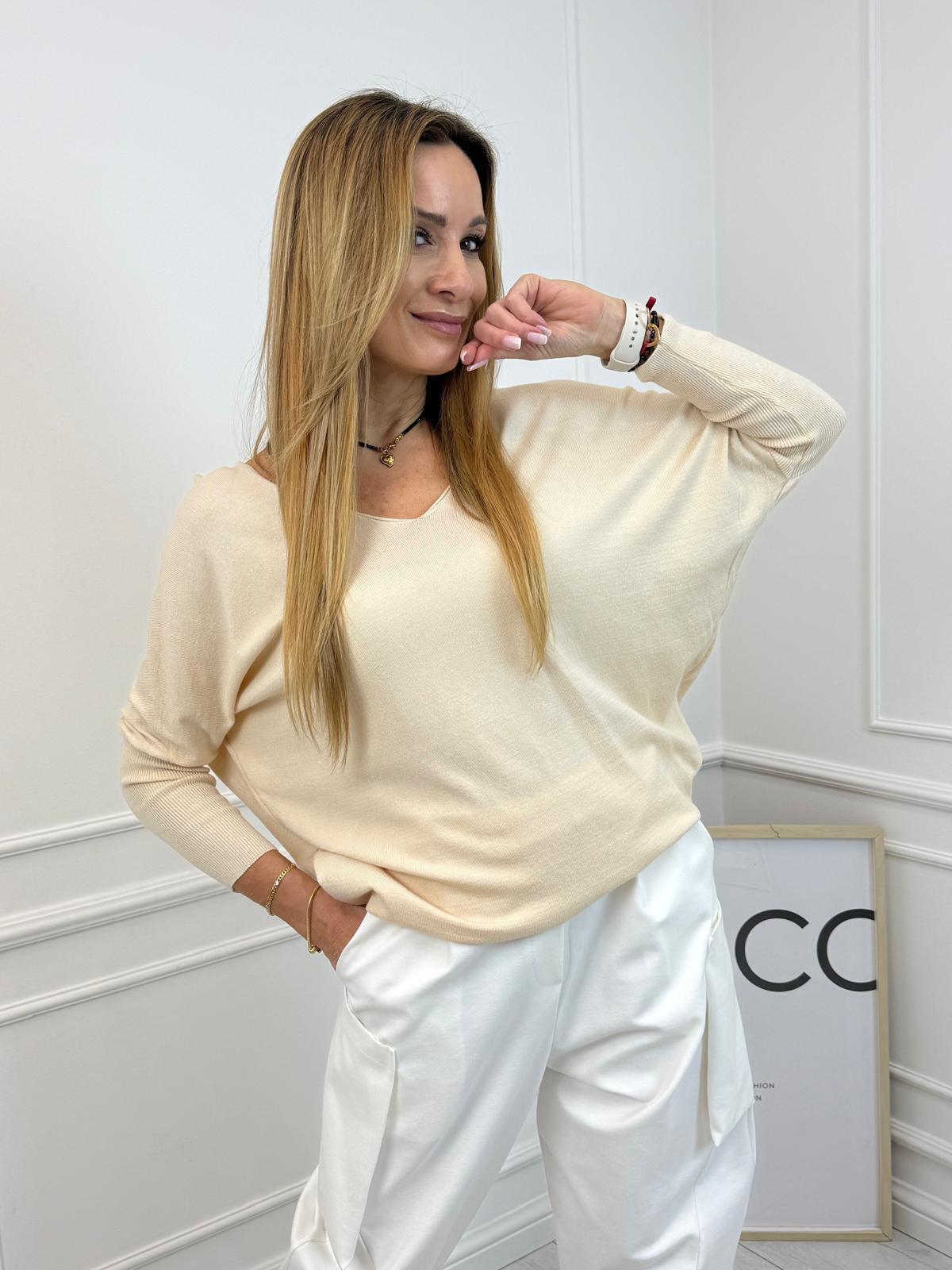 Bluzka Sweter Flora Minouu Kolor Beżowy