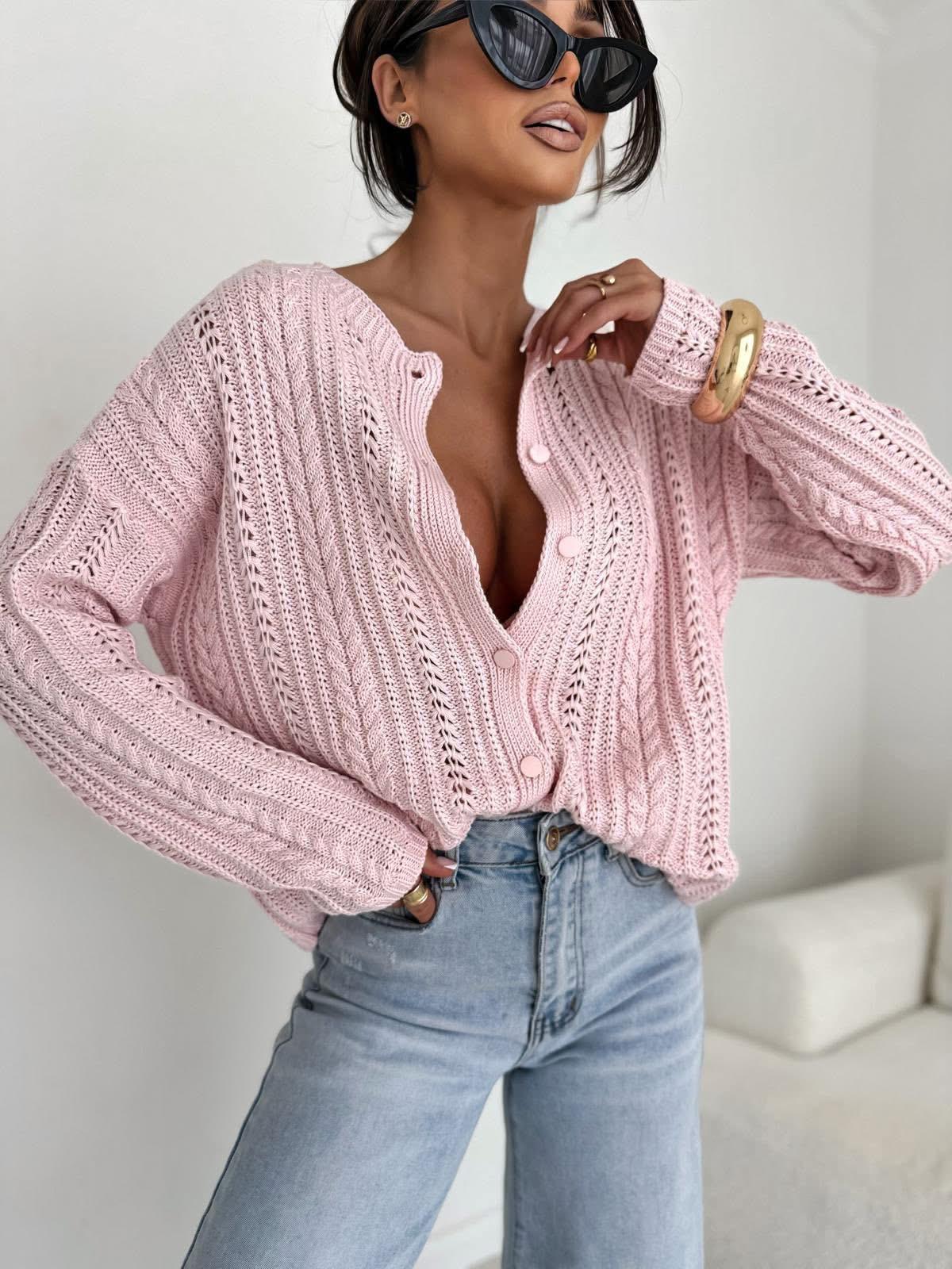  Sweter Bocca Ażurowa Subtelność Różowy