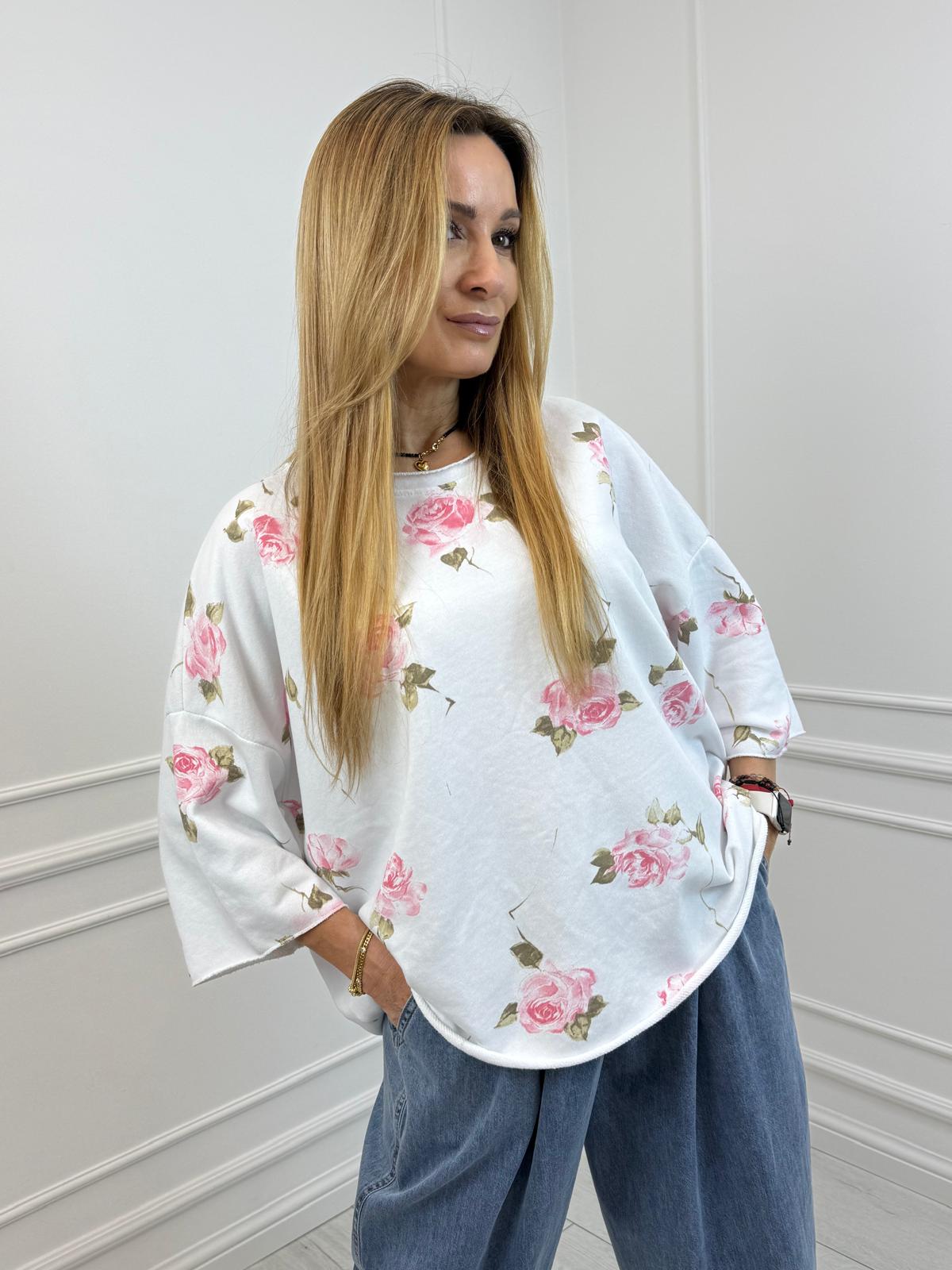 Bawełniana Bluzka w Romantyczne Róże