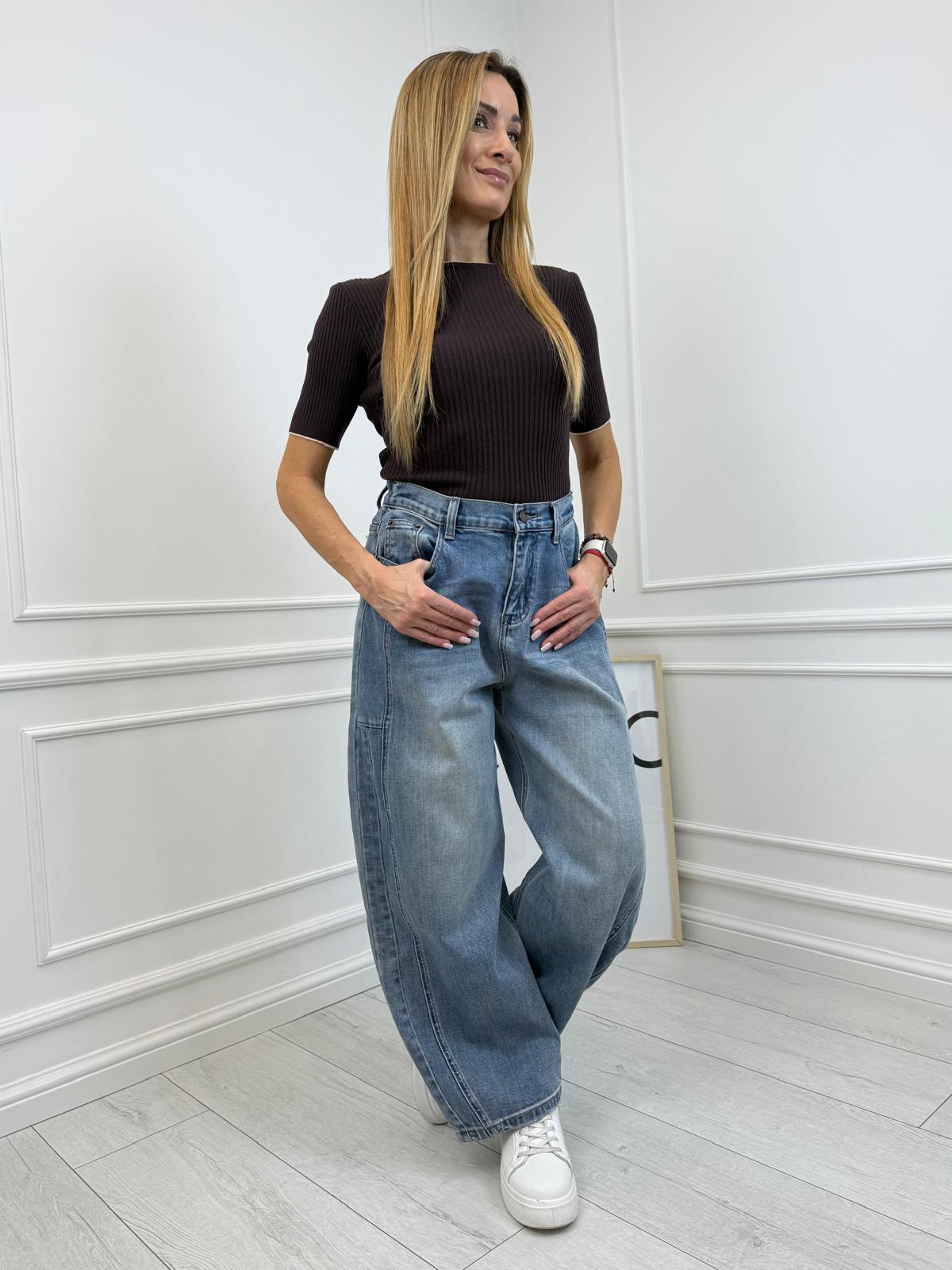 Body Wiskozowe Prążek Minouu Kolor Czekolada 