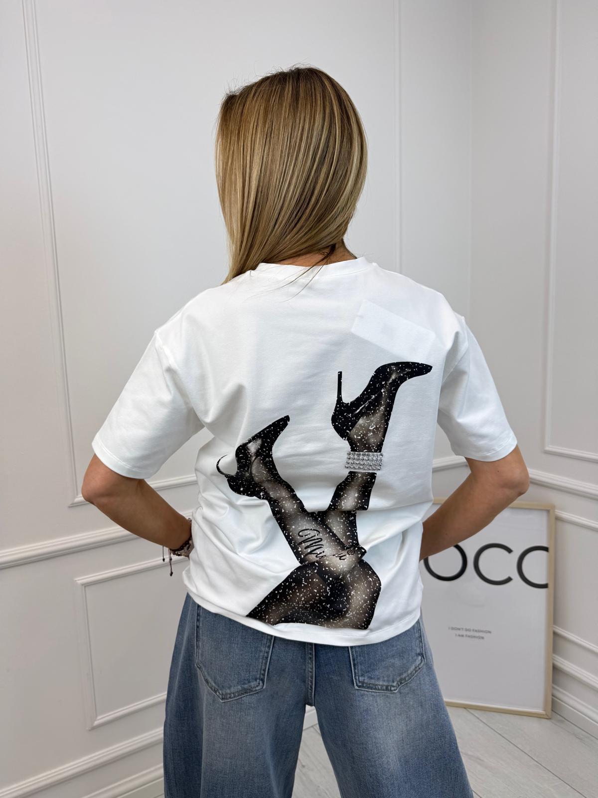  Bluzka T-shirt Minouu SZPILKI na Plecach Kolor Kokos 