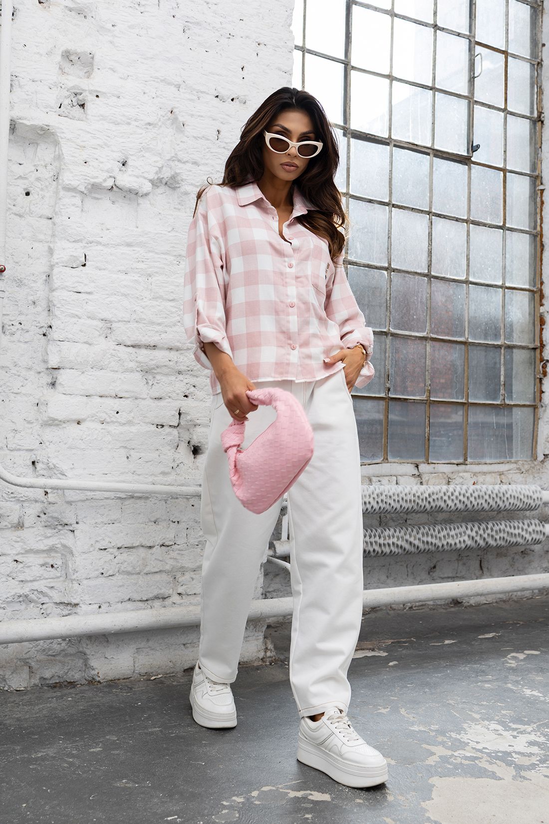 Różowa Koszula w Kratę Xana Pink Teddy