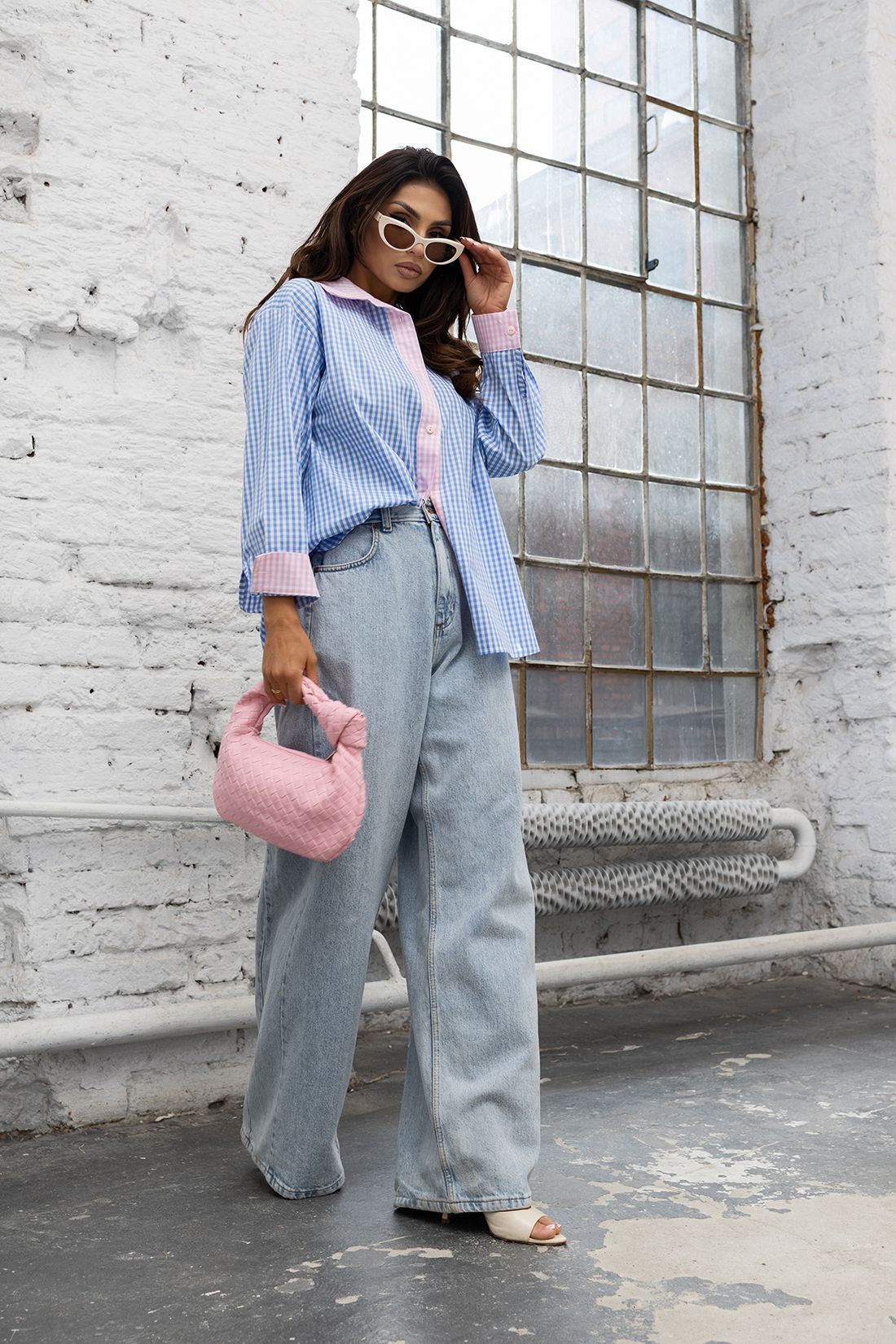 Niebieska Koszula w Kratę Xana 