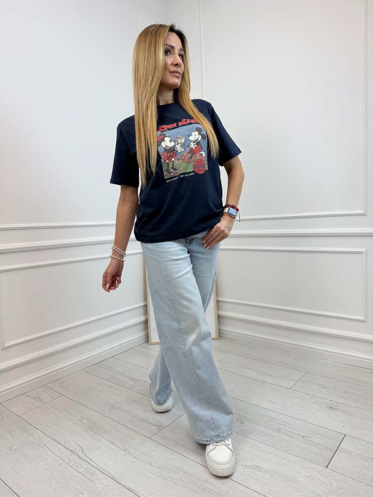 Granatowa Bluzka T-shirt One Size MICKEY