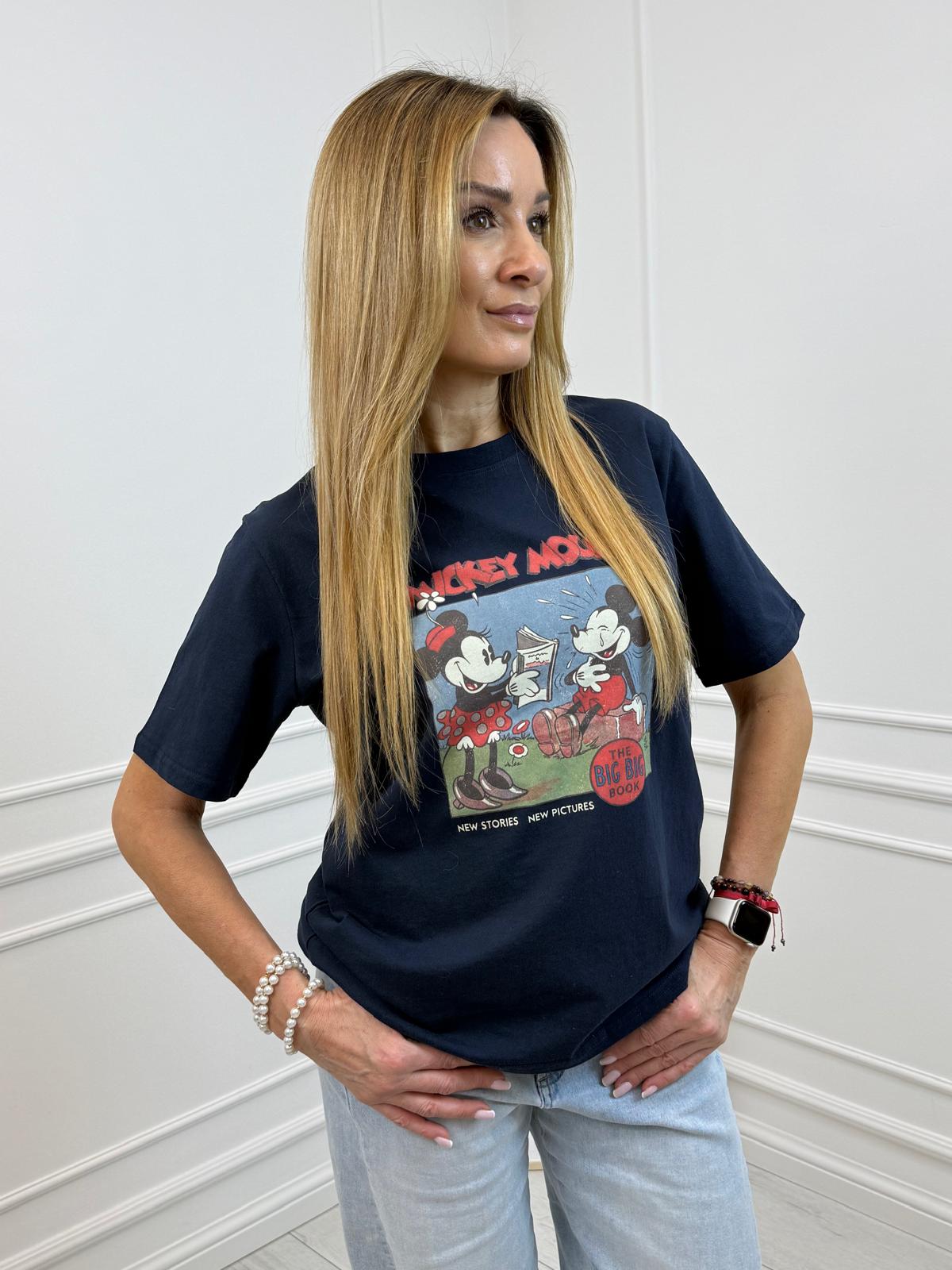 Granatowa Bluzka T-shirt One Size MICKEY