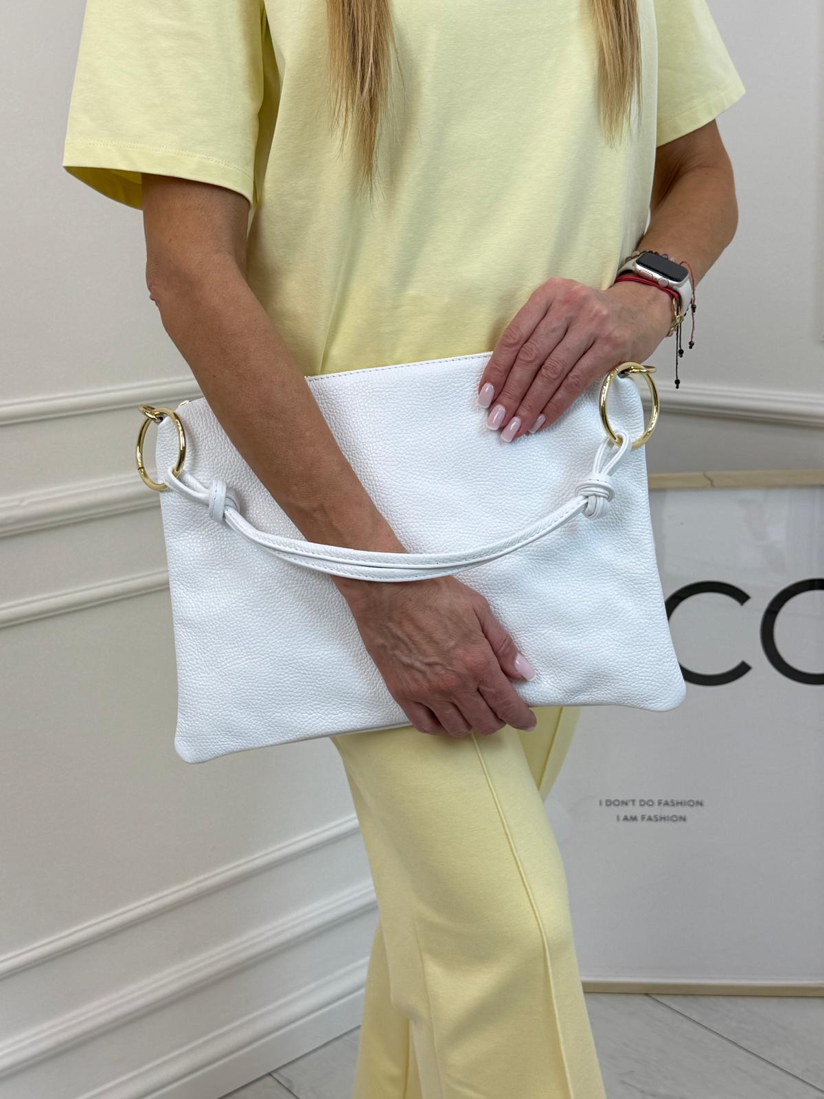 Torebka Skóra Naturalna Biała