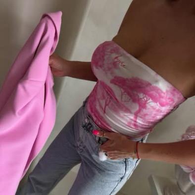 Różowo Bluzka Top By Me Sakura