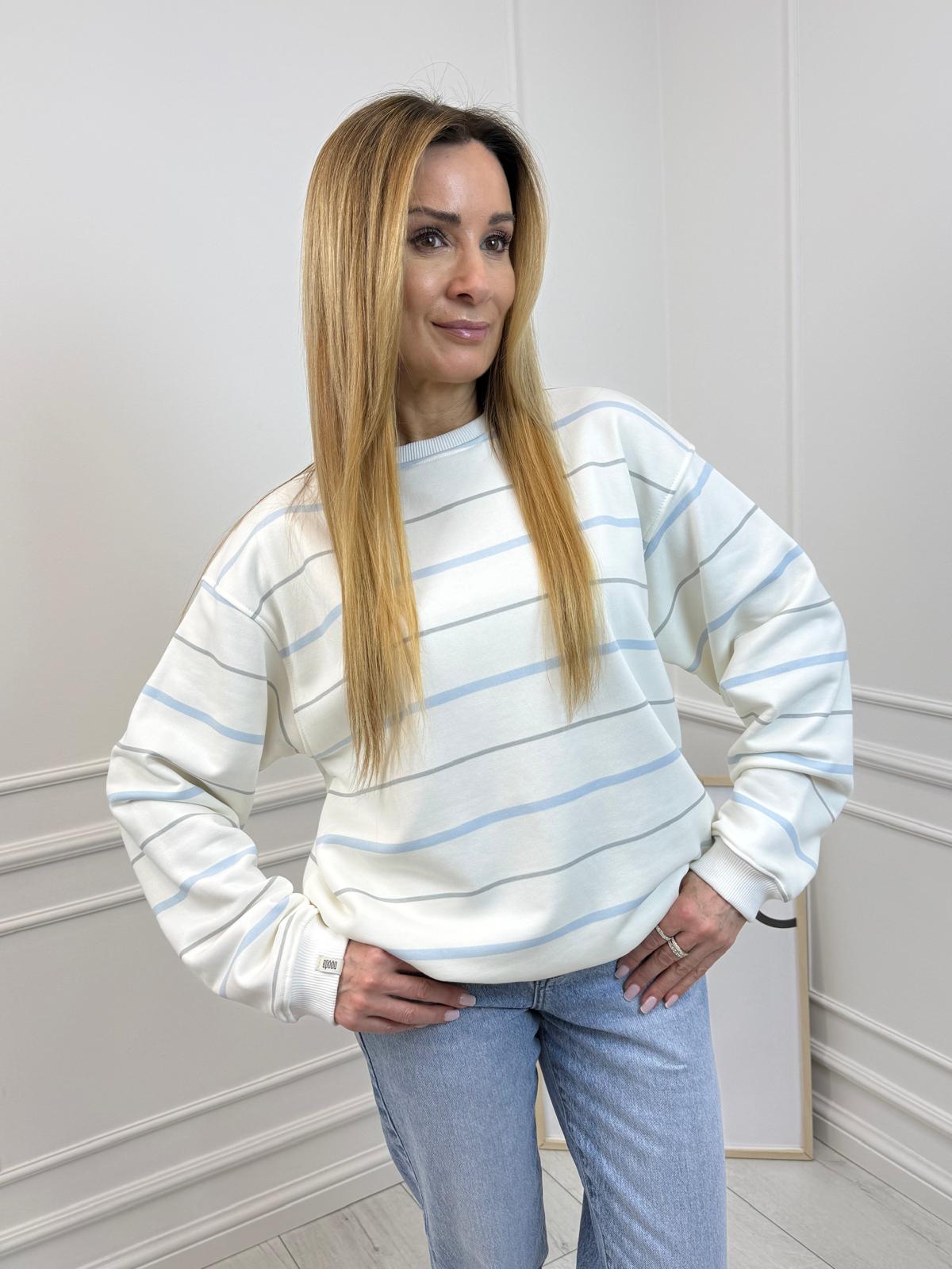 Bluza Nooda Wanilowa w Różowe Paski