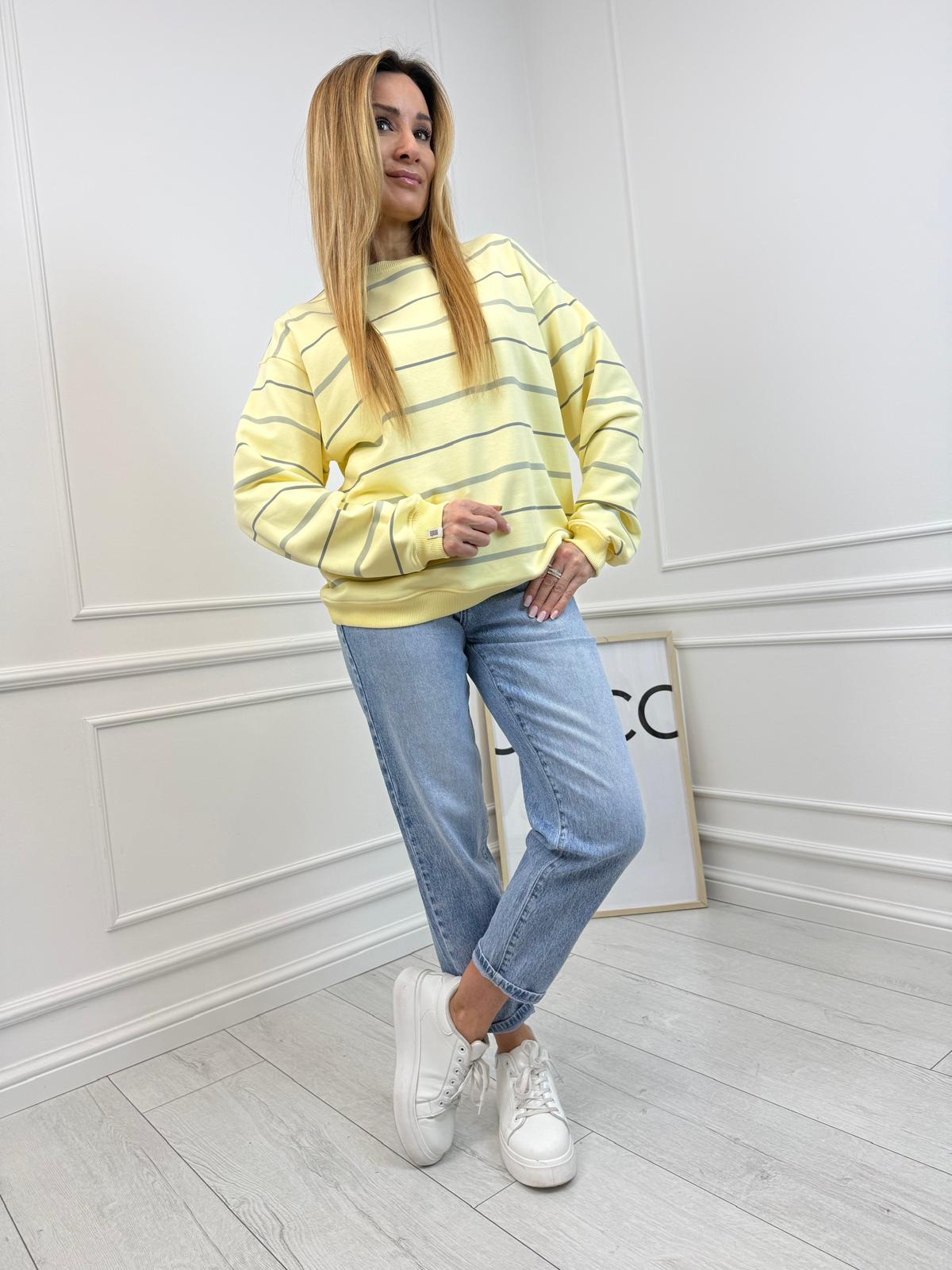 Bluza Nooda Żółta w Szare Paski