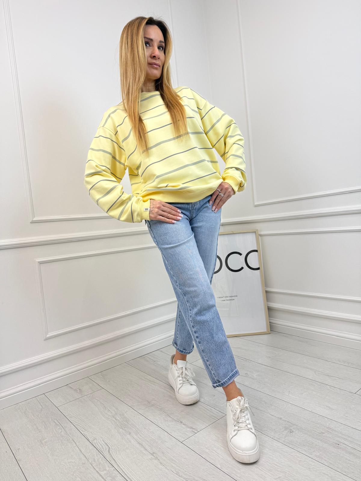 Bluza Nooda Żółta w Szare Paski