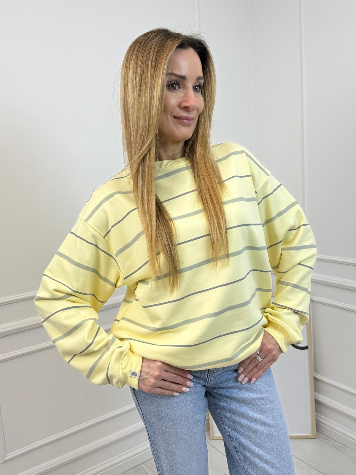 Bluza Nooda Żółta w Szare Paski