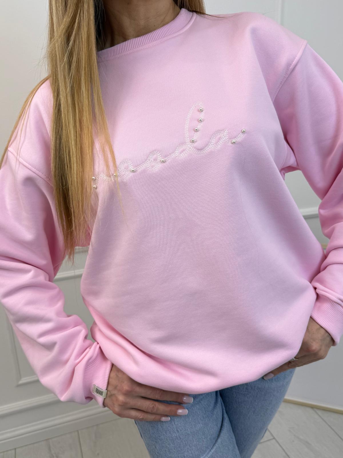 Bluza Nooda Różowa z Perłowym Logo