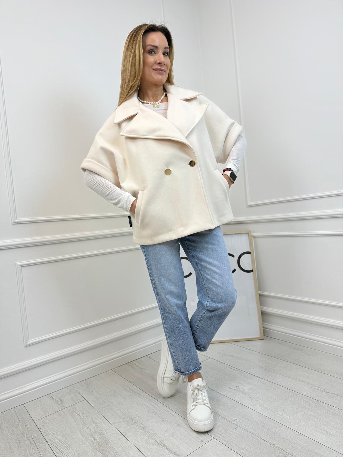  Kurtka Płaszcz Minouu Waniliowy 