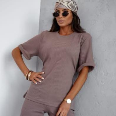 Cappuccino Elegancki Komplet Dresowy Bocca 