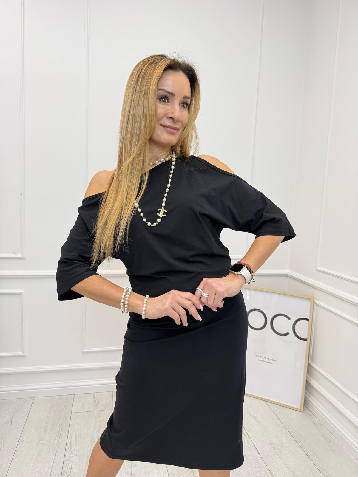 Czarna Dopasowana Sukienka Colette / BLM