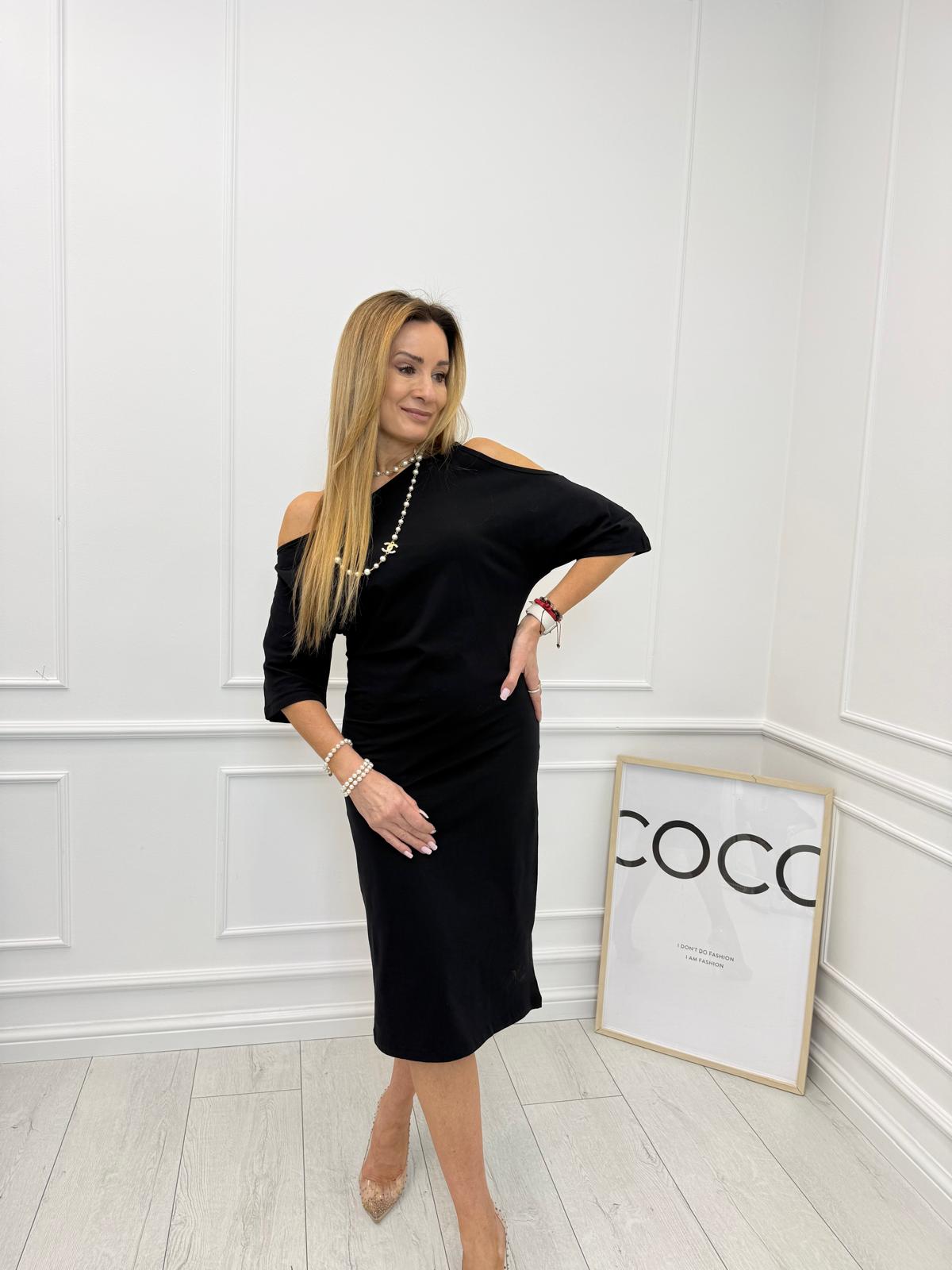 Czarna Dopasowana Sukienka Colette / BLM