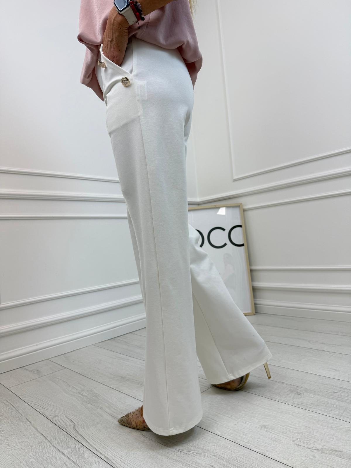 Kokos Szerokie Spodnie Minouu 8 Guzików