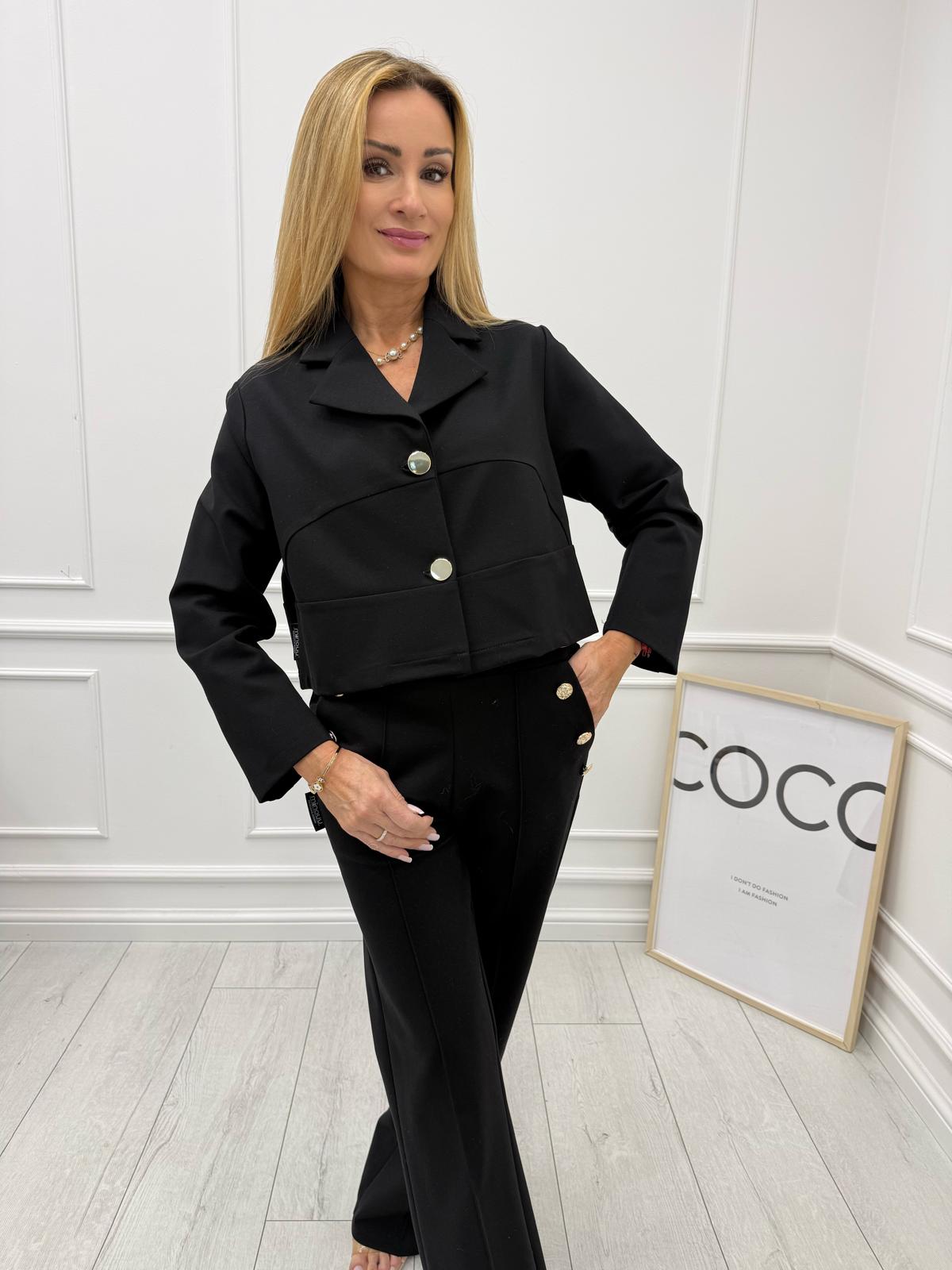 Krótka Marynarka Minouu Czarna 