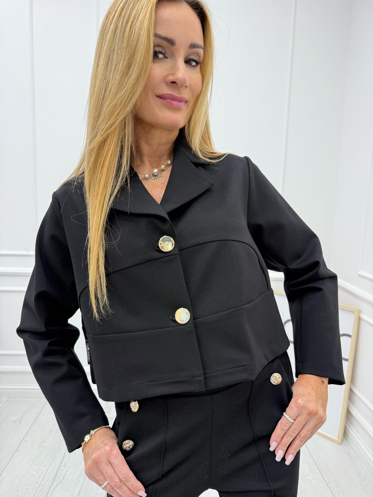 Krótka Marynarka Minouu Czarna 