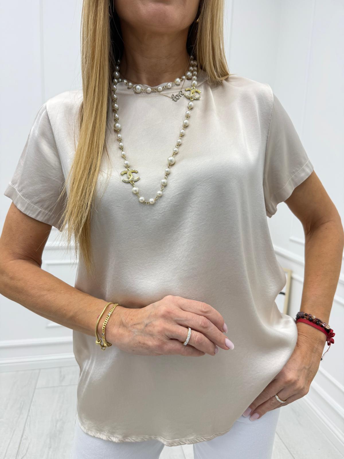 Elegancka Bluzeczka z Satynowej Wiskozy Szmpańska