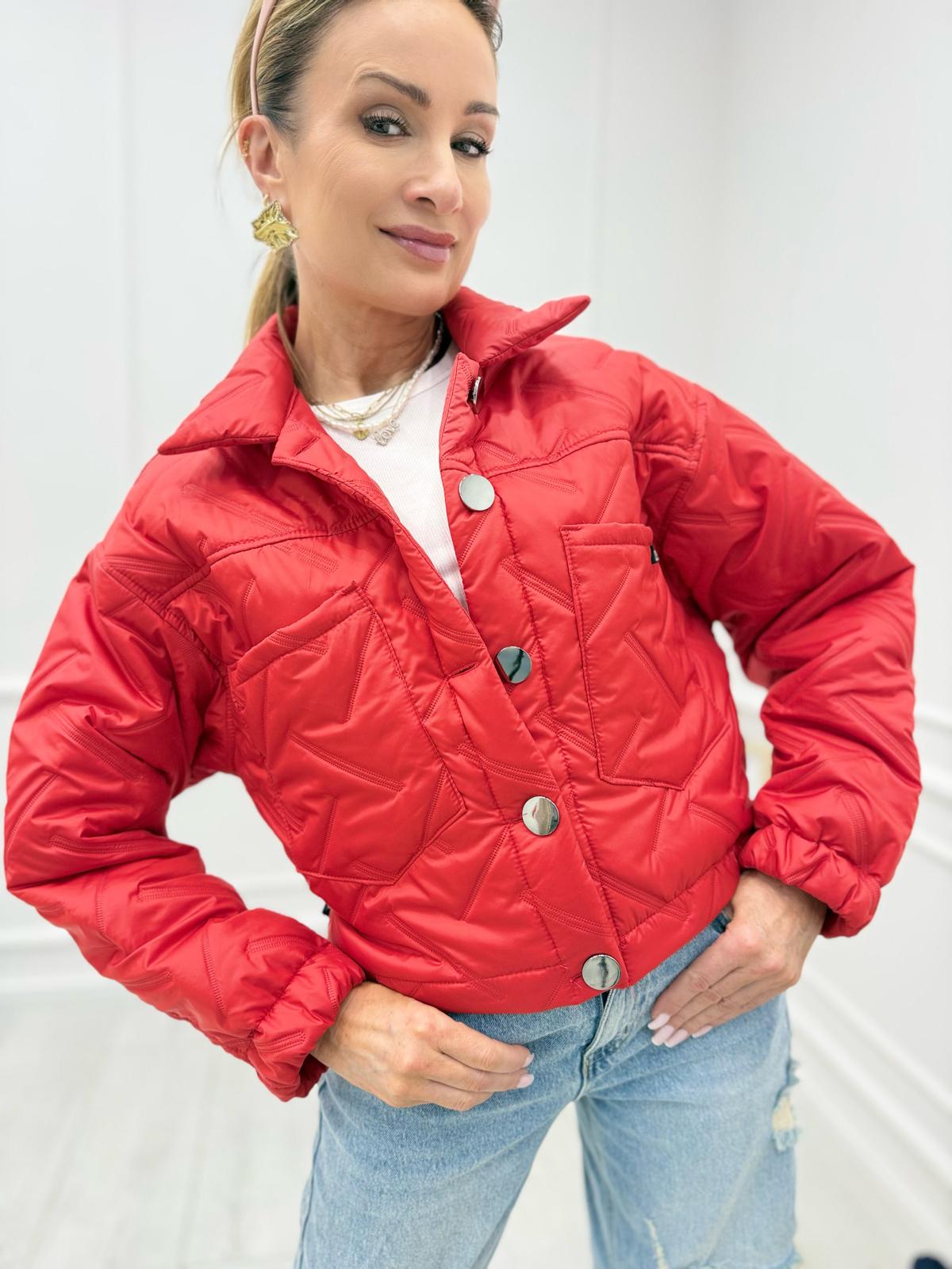 Czerwona Kurtka Katana Pikowana Minouu 