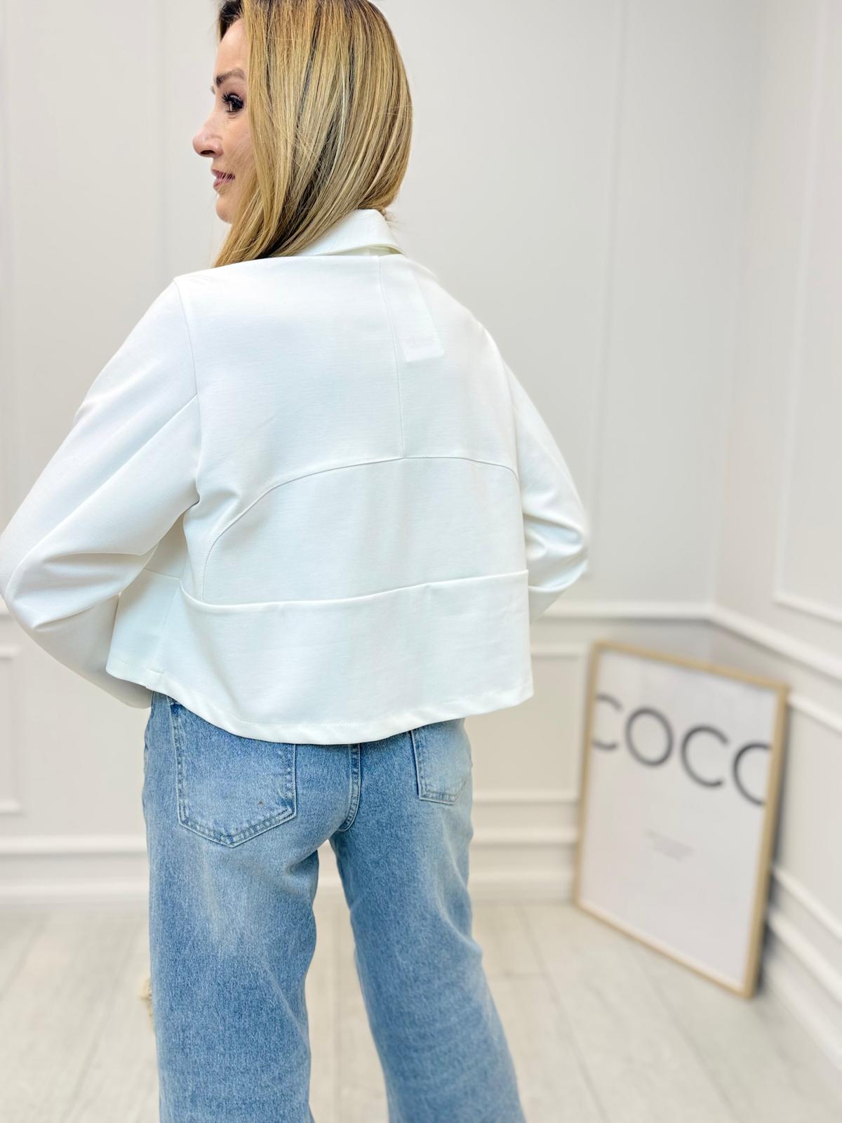 Krótka Marynarka Minouu Ecru