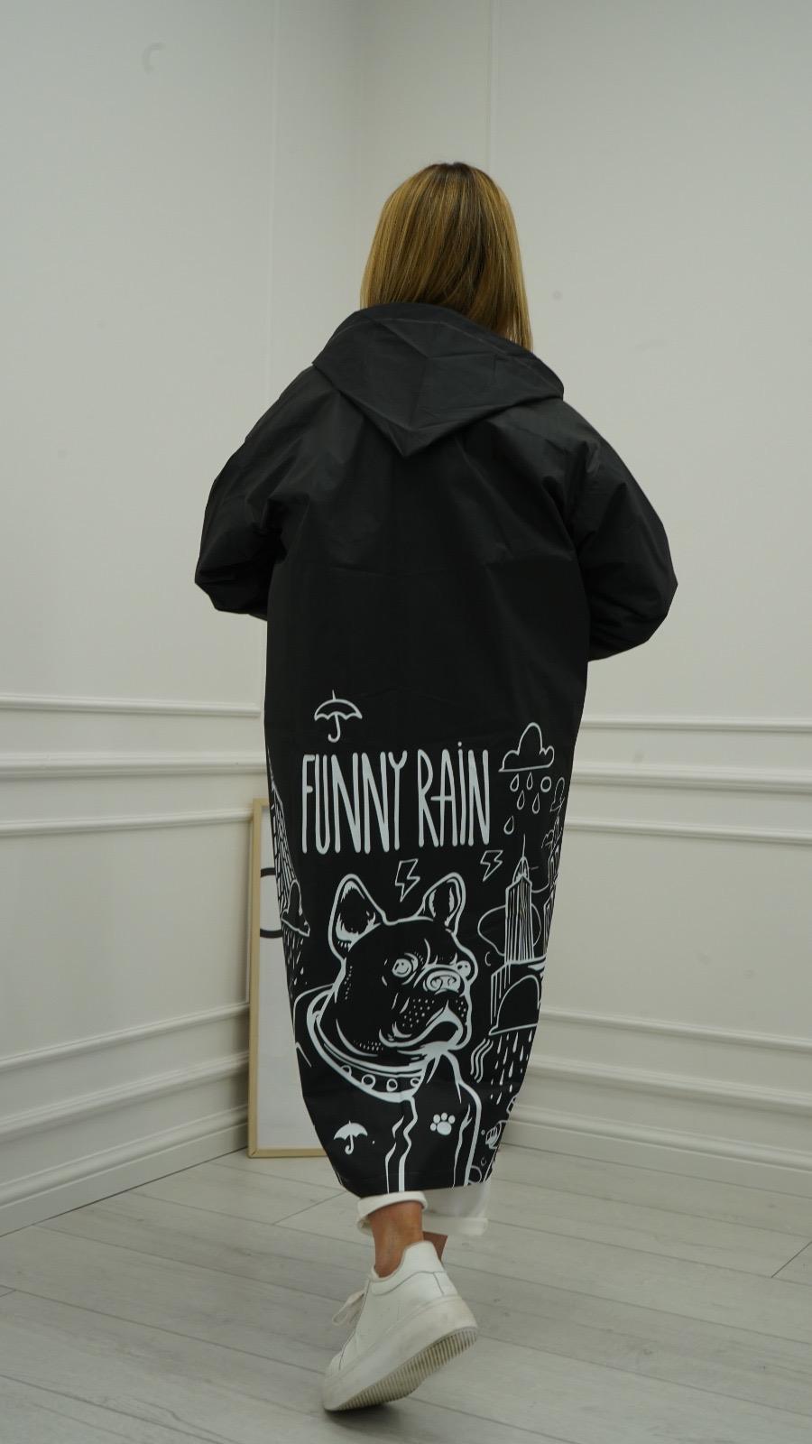 Płaszcz Przeciwdeszczowy FUNNY RAIN Czarny