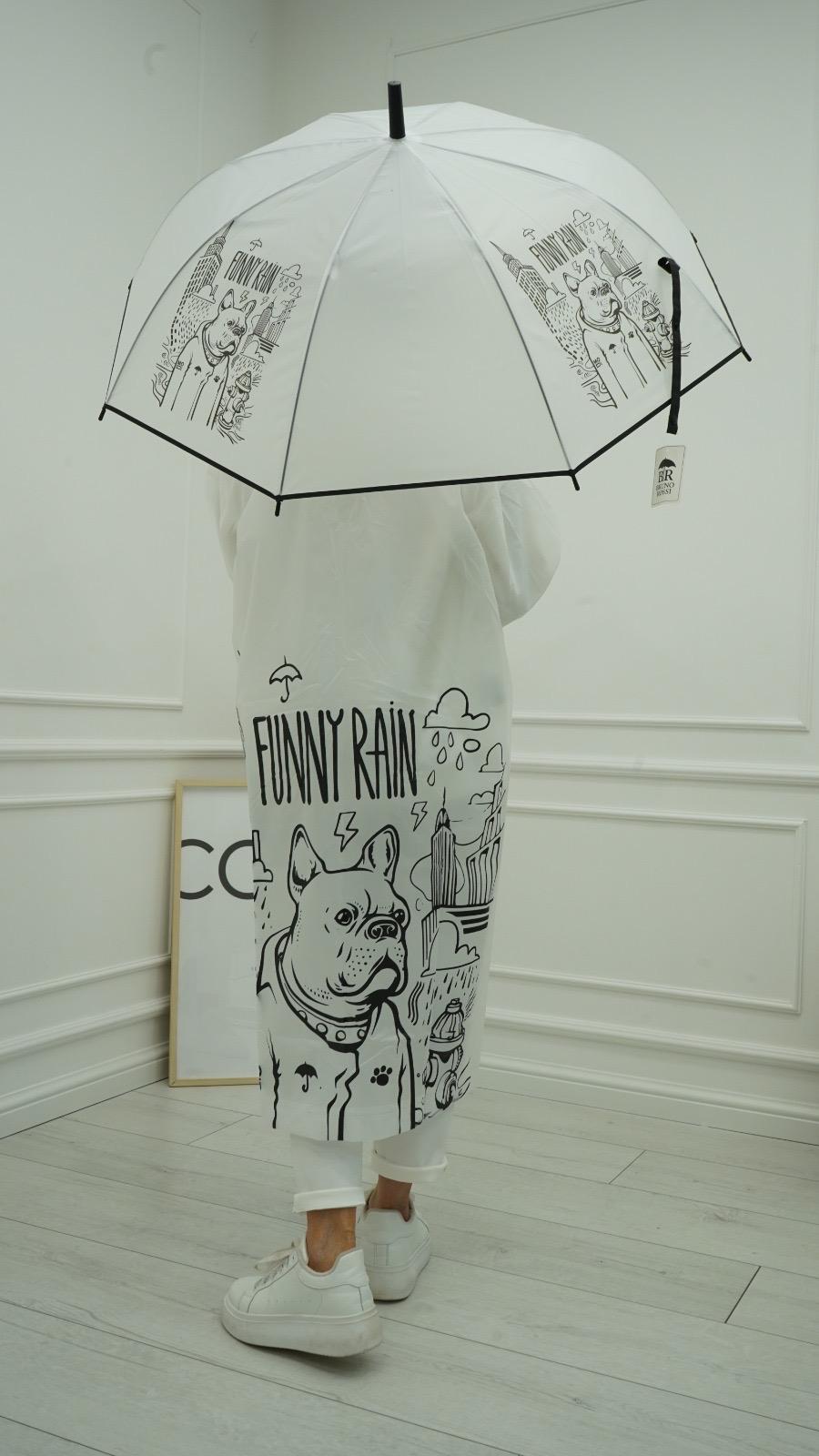 Płaszcz Przeciwdeszczowy FUNNY RAIN Biały
