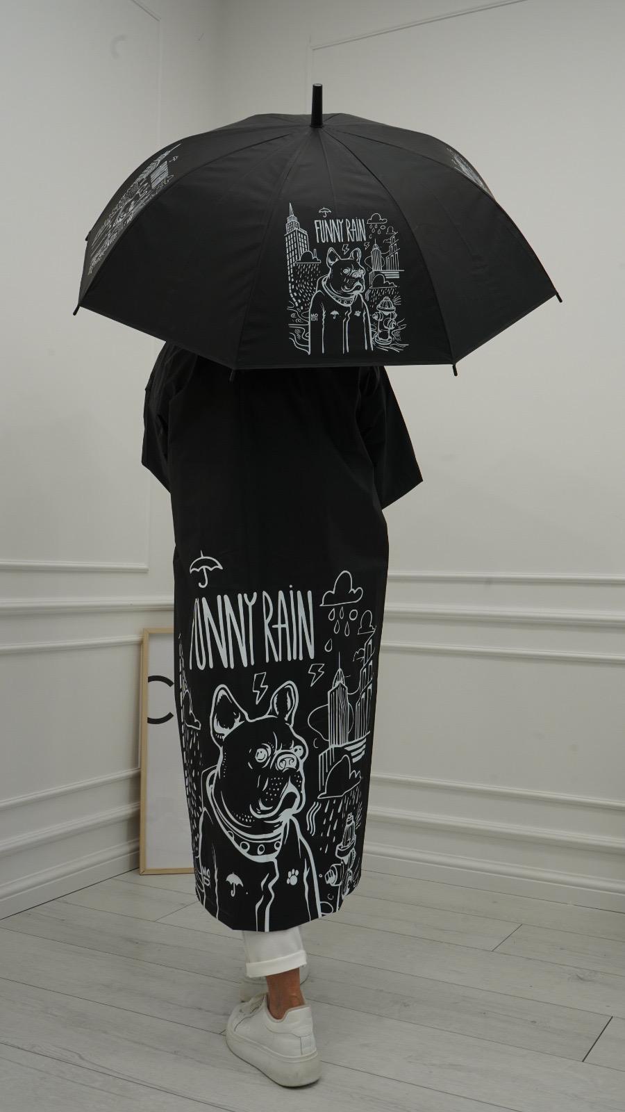 Płaszcz Przeciwdeszczowy FUNNY RAIN Czarny