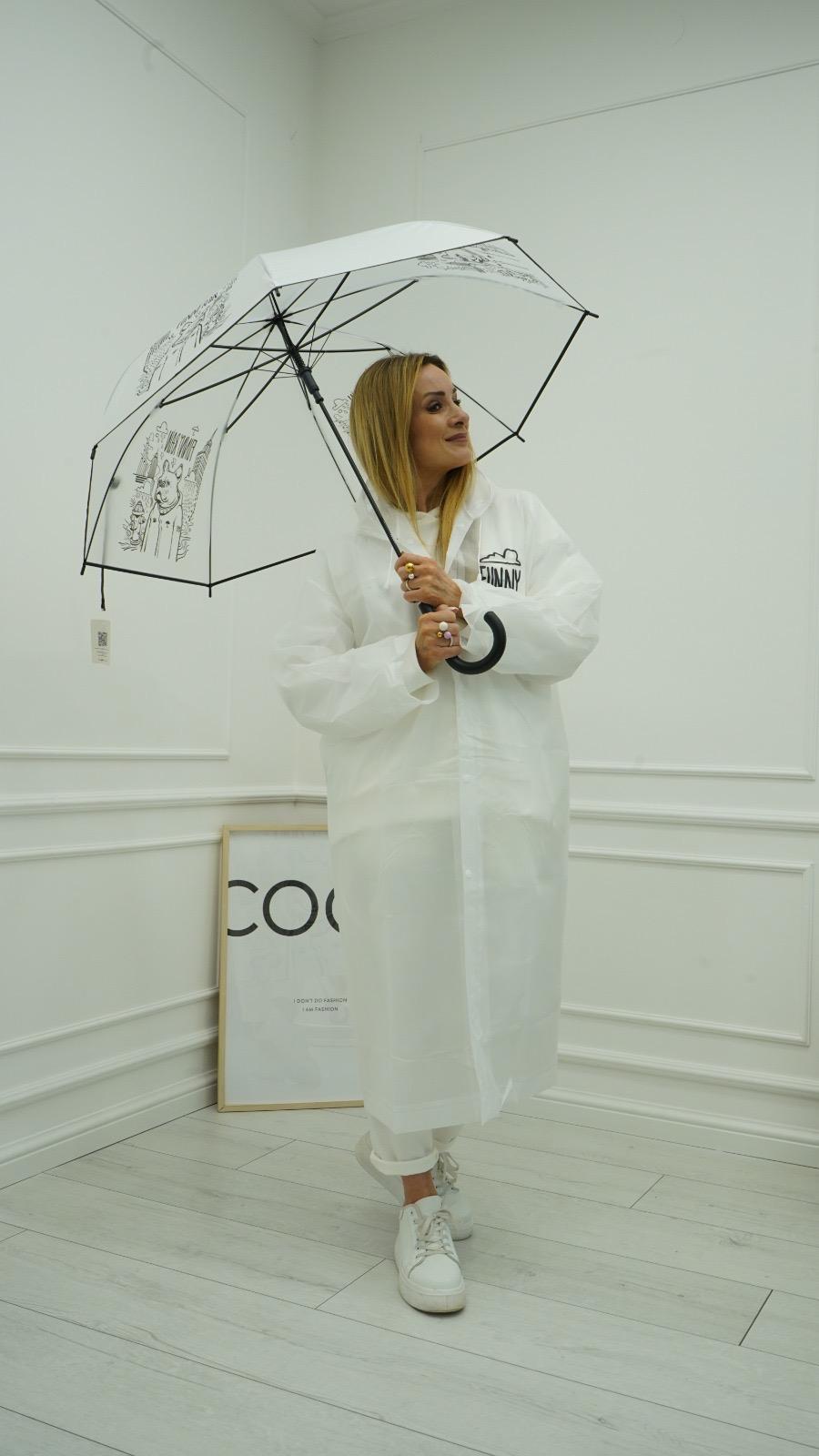 Płaszcz Przeciwdeszczowy FUNNY RAIN Biały