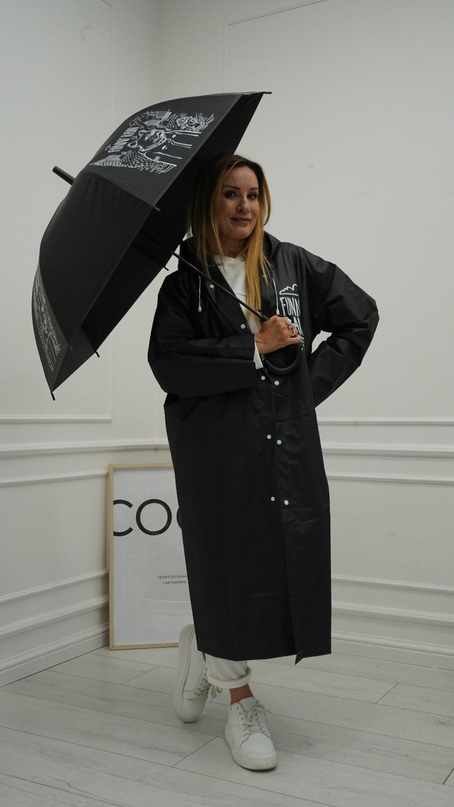 Płaszcz Przeciwdeszczowy FUNNY RAIN Czarny