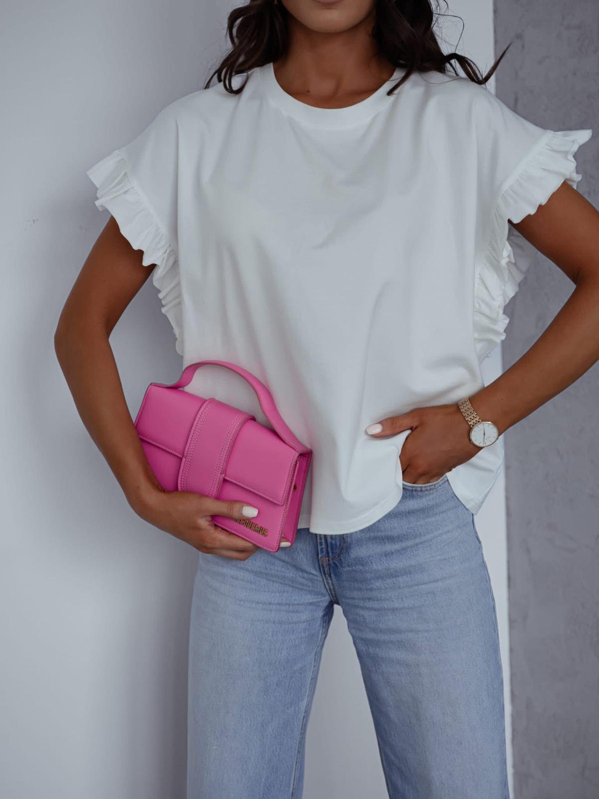 Bawełniana bluzka BOCCA z Falbanką Biała