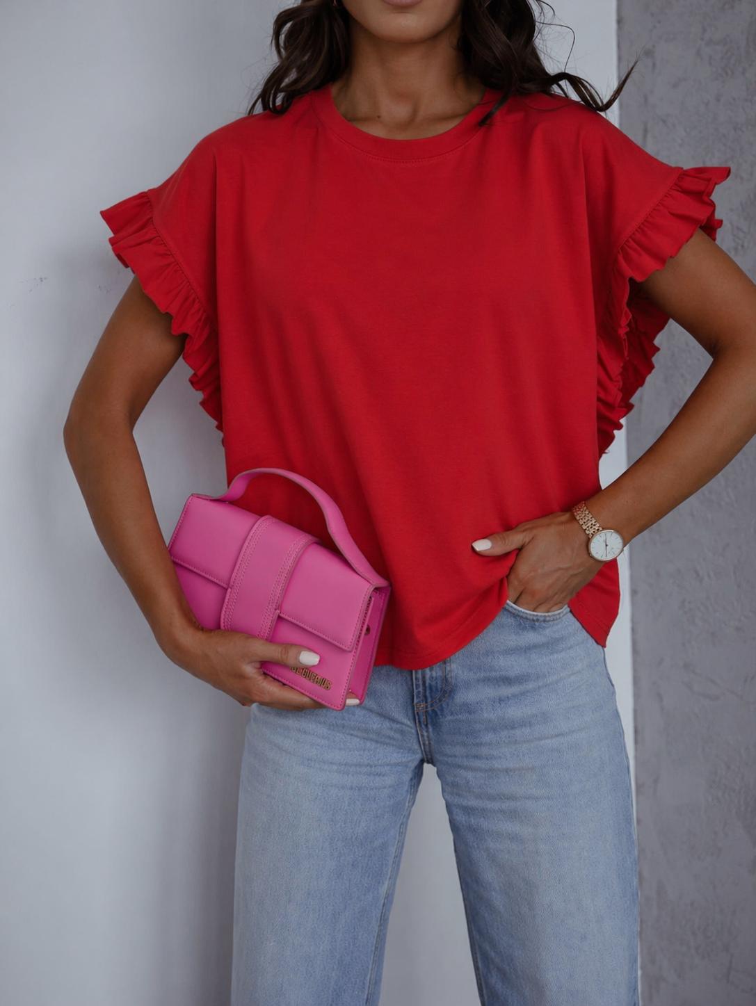 Bawełniana bluzka BOCCA z falbanką – lekkość i kobiecy styl