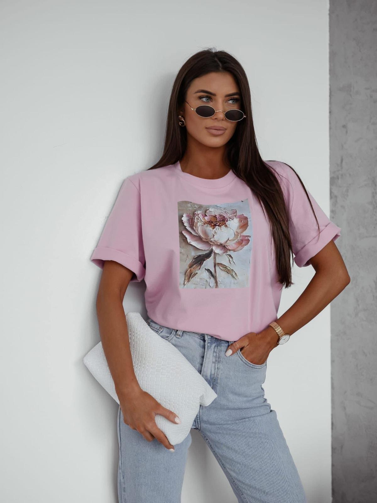 T-shirt Flower BOCCA Pudrowy Róż