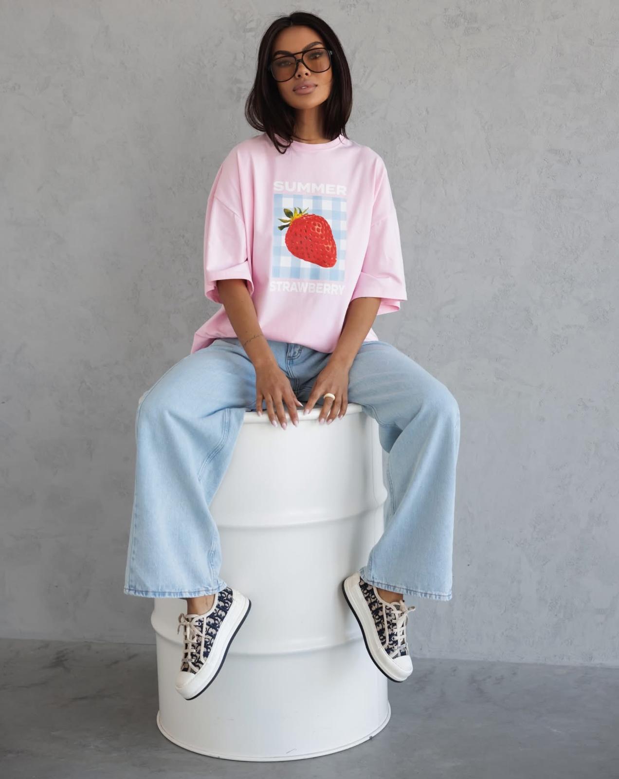 Bluzka Summer Strawberry Me Gusta Różowa 