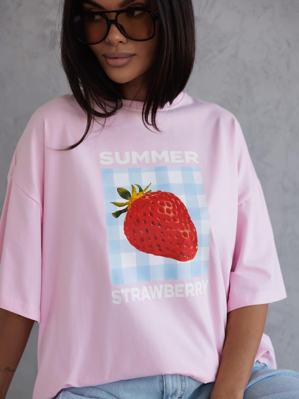 Bluzka Summer Strawberry Me Gusta Różowa 