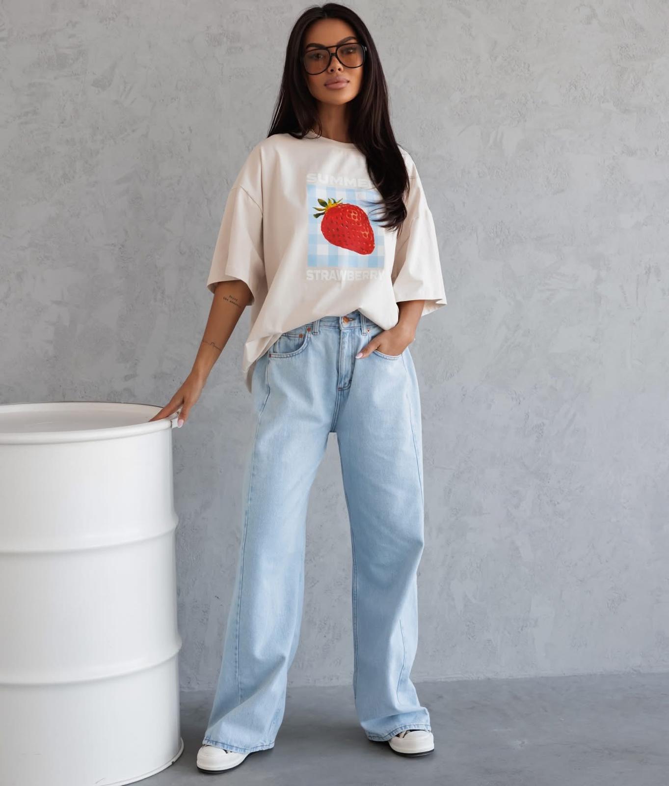 Bluzka Summer Strawberry Me Gusta Beżowa 