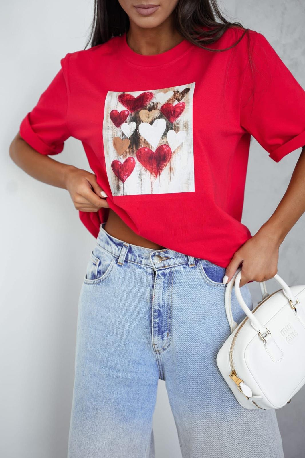 Bluzka T-shirt Hearts BOCCA Czerwona 